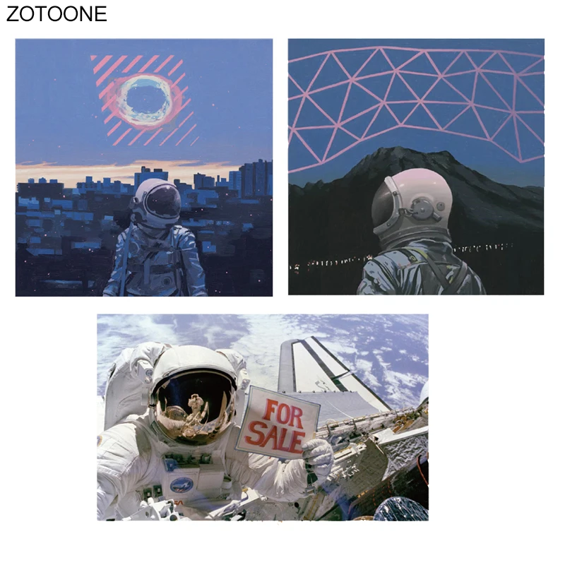 Детские нашивки ZOTOONE с изображением городского астронавта наклейка космоса