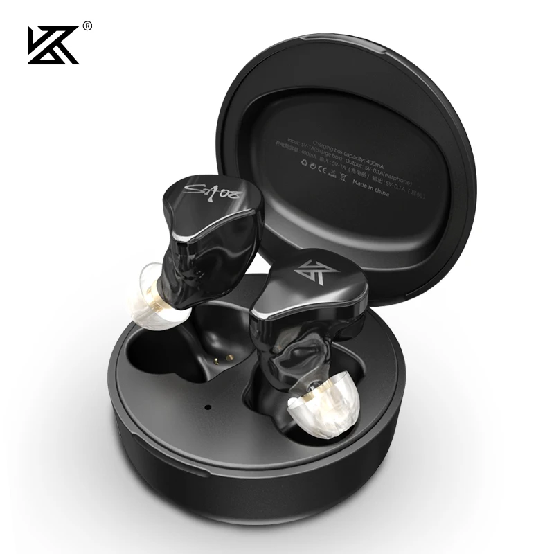 Плотным верхним ворсом KZ SA08 наушники-вкладыши TWS с Беспроводной наушники Bluetooth 5 0