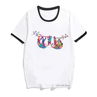 2022 hot sale funny t shirt women watercolor sloth family animal print tshirt female harajuku kawaii clothes streetwear