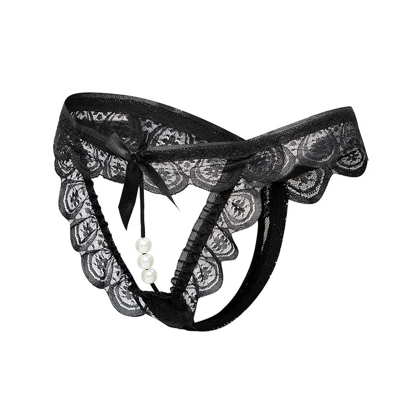

Сексуальные трусики с открытой промежностью, Т-образные штаны с бисером, экзотические жемчужные кружевные стринги, трусики, женское нижнее ...