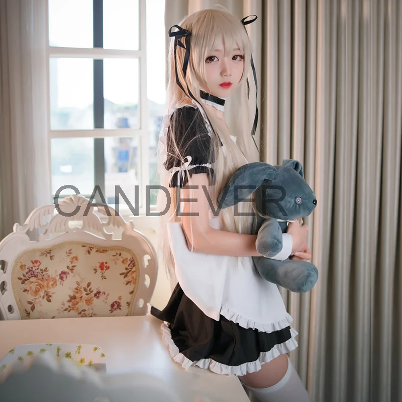 Аниме Yosuga no Sora Kasugano горничная фартук платье кавайный парик наряд косплей костюмы