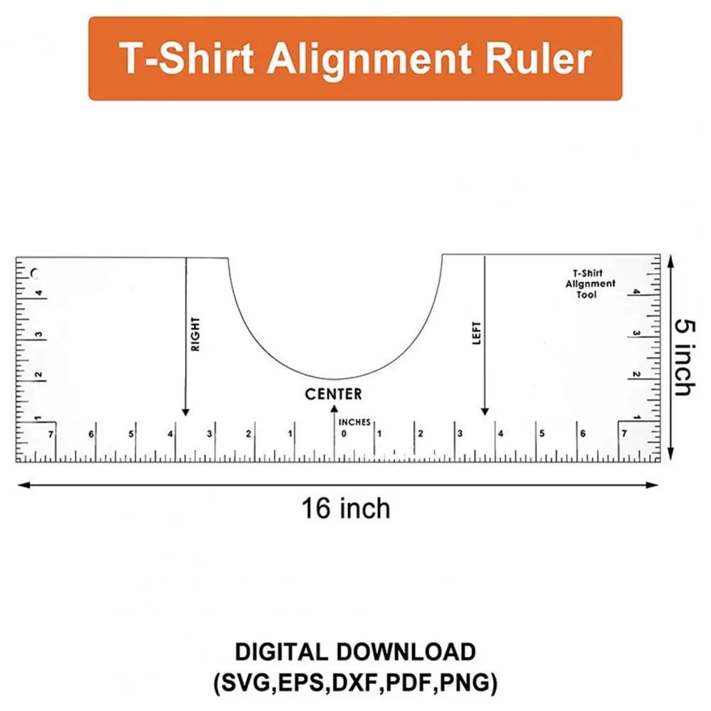 

T-Shirt Ruler Guide Blouse Collar Sublimation Garments Guide Size Chart Measuring Tool tshirt ruler guide