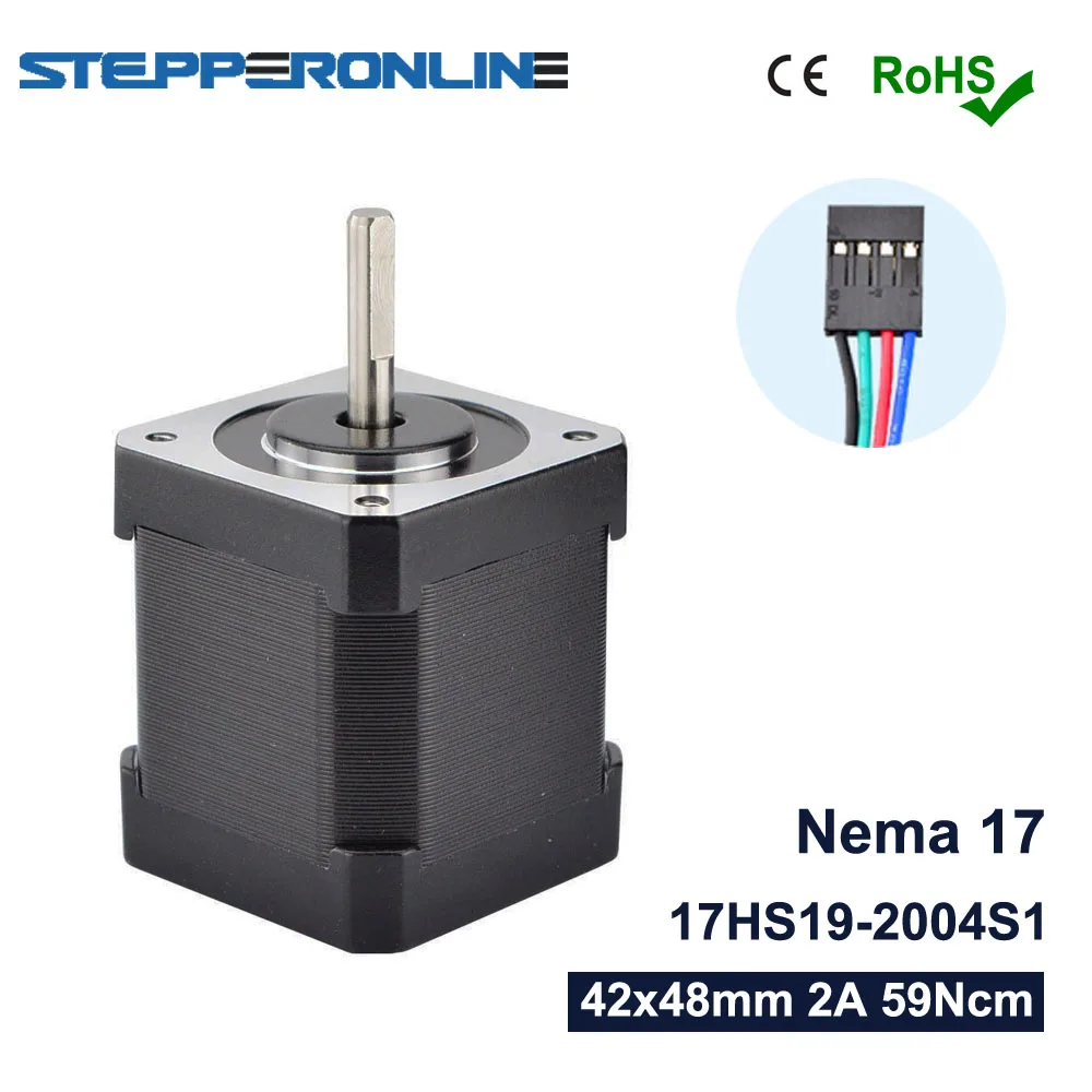 Nema 17(Национальная ассоциация владельцев электротехнических предприятий) шаговый мотор 4-свинец 48 мм Nema17 мотор 59Ncm 2A 17HS19-2004S1 мотор кабель длиной 1 м для 3D-принтеры CNC XYZ двигатель