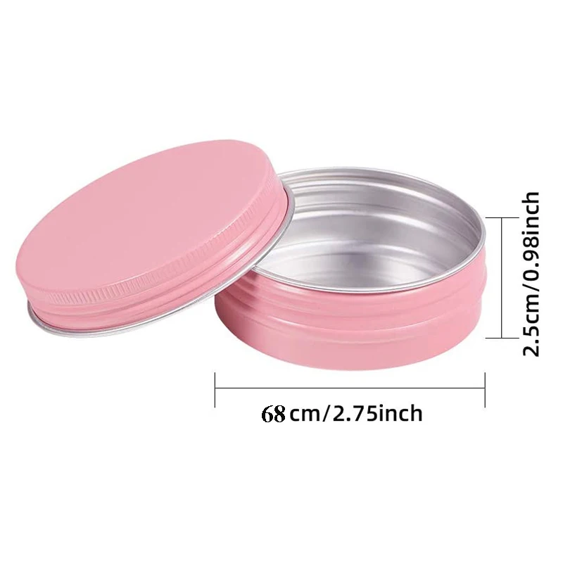 30 шт. 60 г розовая алюминиевая Жестяная Банка мл многоразовые контейнеры