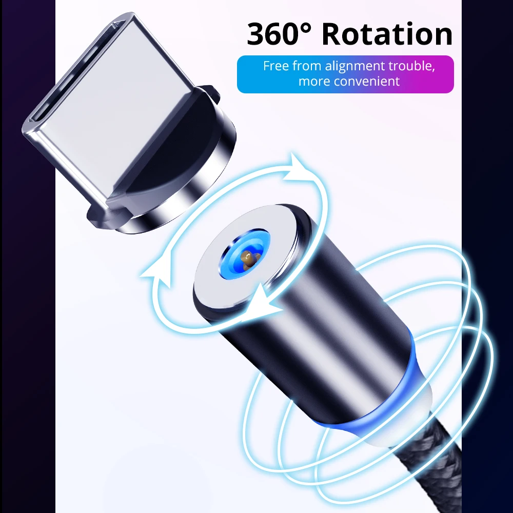 Магнитный кабель для iphone 7 Plus 11 USB Type C быстрой зарядки магнитное зарядное