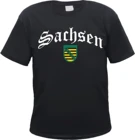 SACHSEN Футболка-Altdeutsch mit Wappen - Schwarz - dresden leipzig chemnitz и т. Д.