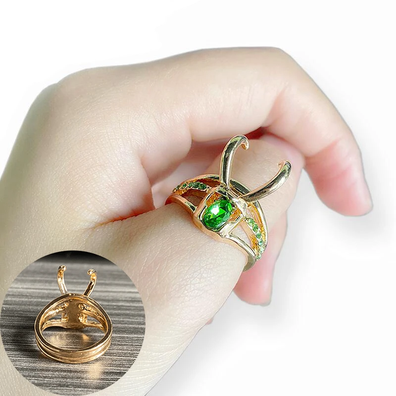 Loki кольцо на шлем супергерой косплей мужчина женщина модные Изумрудные Кольца