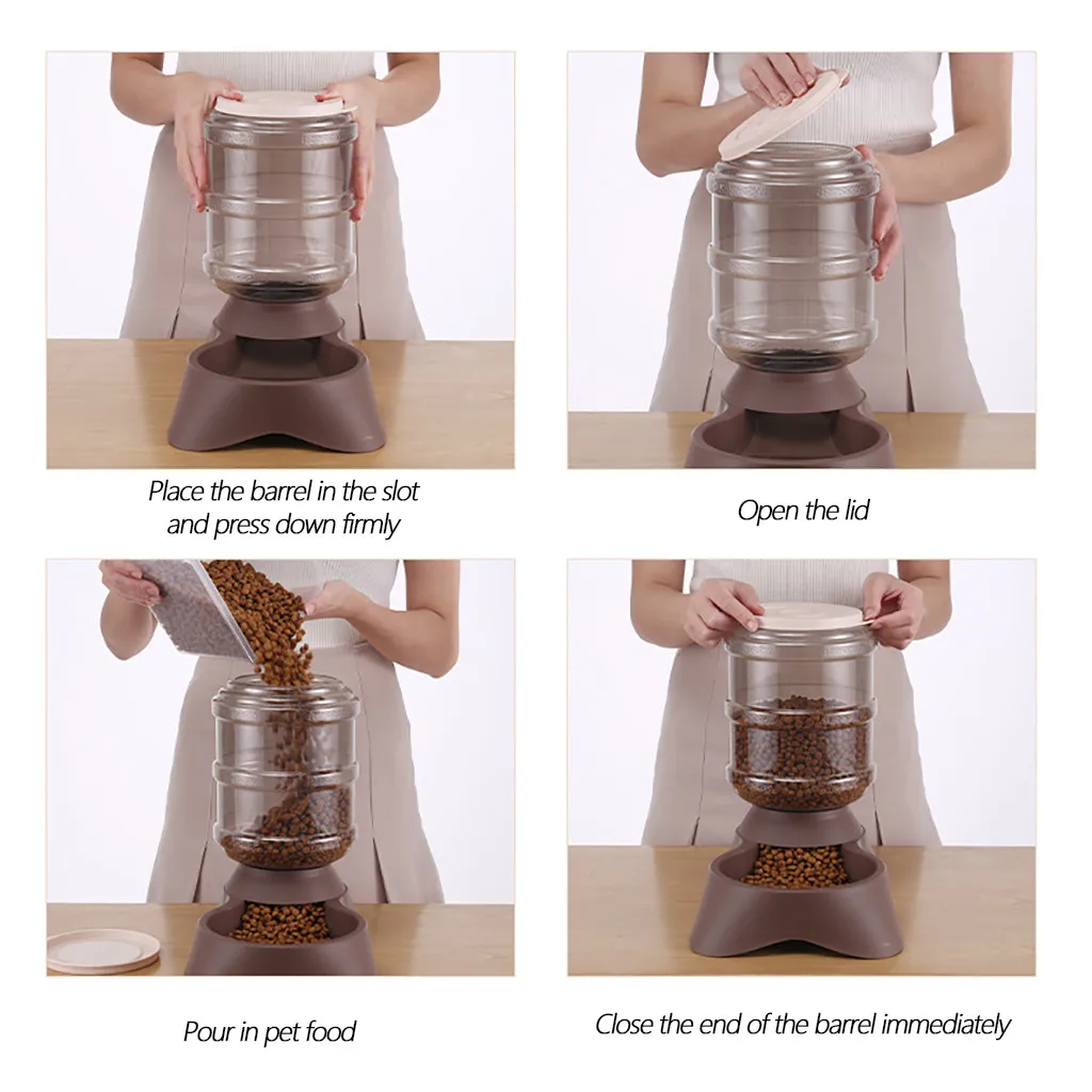 Кормушка для домашних питомцев 3 8 л черная/белая/серая|Кормление собаки| |