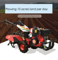5hp Diesel air-cooled electric start-up Four-wheel drive power tillers diesel engine trencher ditching tillage rotary tiller