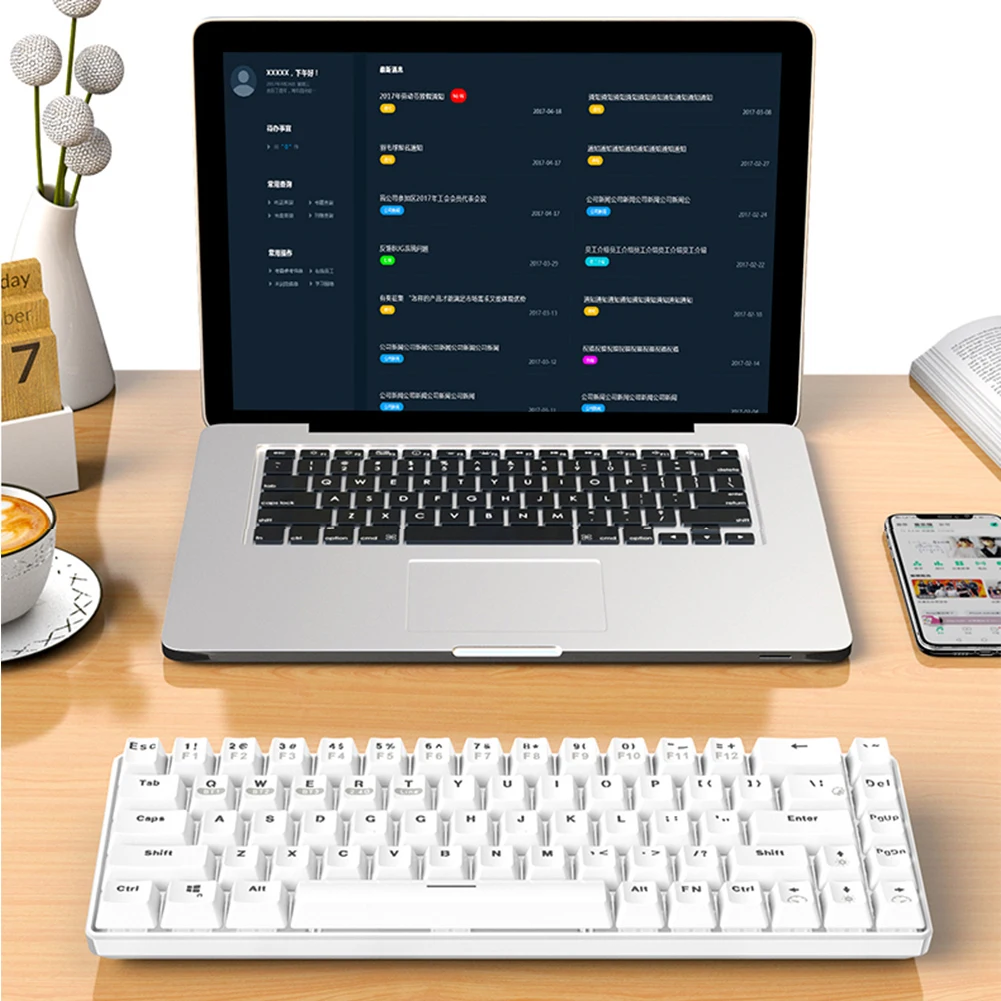 

XM-RF68 Mechanical Keyboard 68-Key Multi Device 3 Mode Bluetooth 2.4G Wireless/Type-C Wired Keyboard For Desktop Laptop Computer