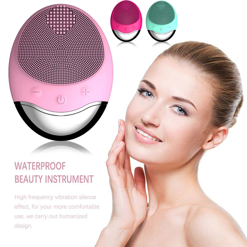 Силиконовое ультразвуковое очищающее средство для лица с зарядкой от USB массажер