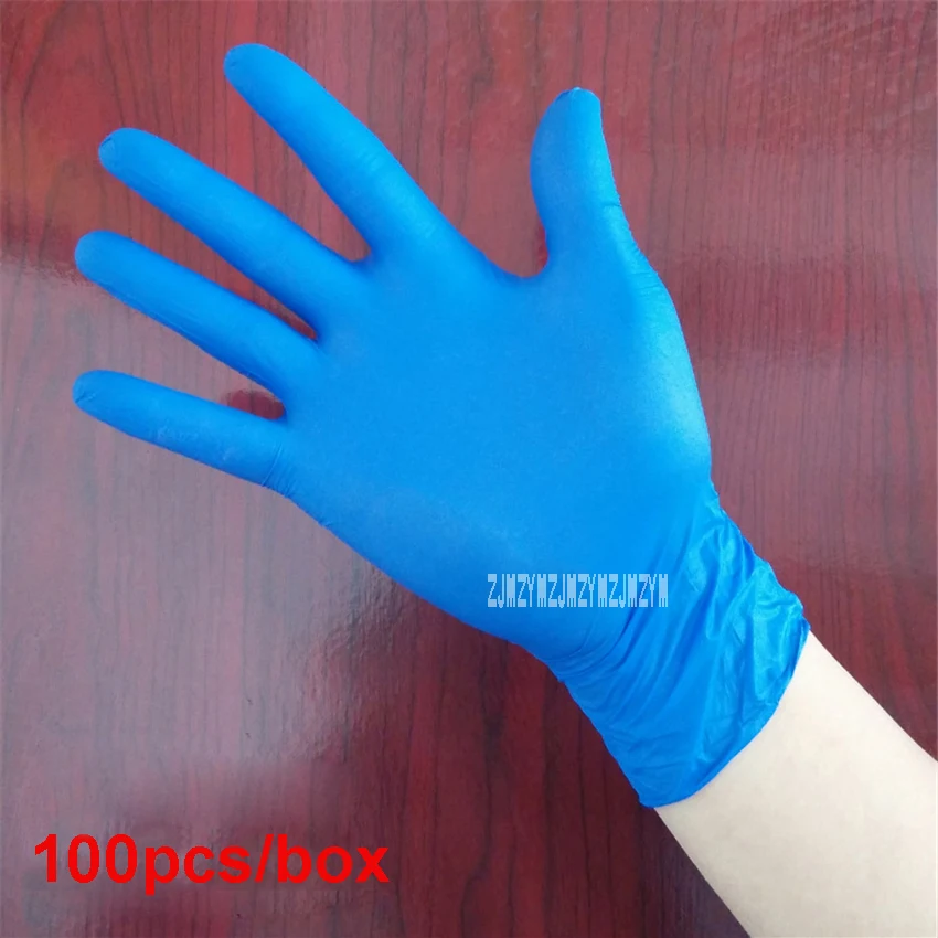 Белые синие одноразовые латексные перчатки для домашней уборки