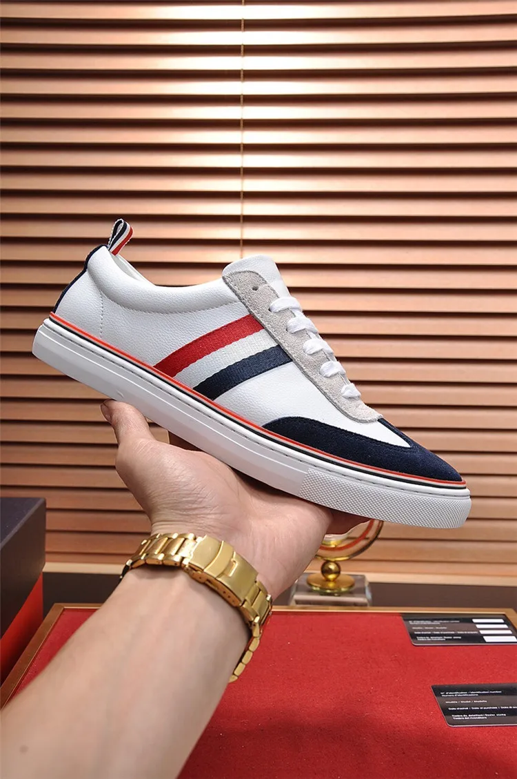 

Small white shoes men's casual shoes TB sports board shoes leather lace up couple shoes star same autumn men's shoes