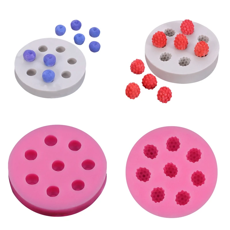 

DIY 3D Raspberry Blueberry Shape Silicone Mold for Chocolate Candy Pastry Baking Mould Fondant Cake Decorating Tools Bakeware