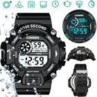 Цифровые мужские часы в стиле милитари, повседневные уличные спортивные водонепроницаемые электронные часы-хронограф, мужские цифровые наручные часы