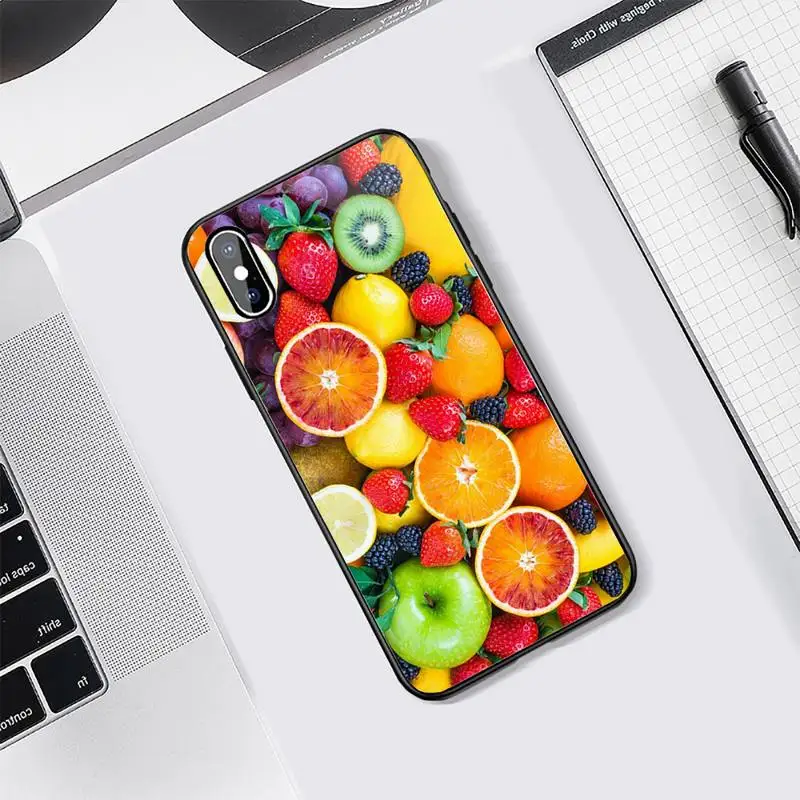 

colorful fruit Food strawberry Phone Case Tempered glass For iphone 5C 6 6S 7 8 plus X XS XR 11 PRO MAX
