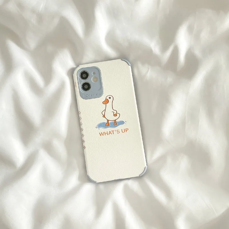 

Cartoon animal duck phone case is suitable for iPhone11 12Pro Max mini X XR XS XSMax 8 7PluS anti-fall protective back cover