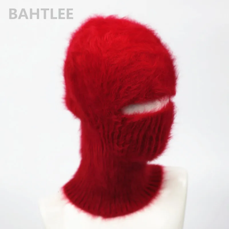 BAHTLEE, зимняя Лыжная маска, Балаклава, Ангорский кролик, вязаная шапка, шарф, шапки, теплые шапки для мужчин или женщин, Теплая Флисовая шапка