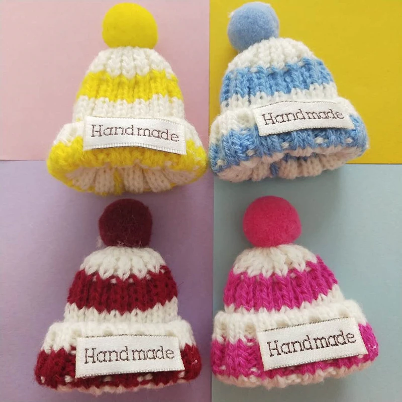 5 шт. в партии новинка одежда полоску и с надписью Вязание помпоном шапка ремесло