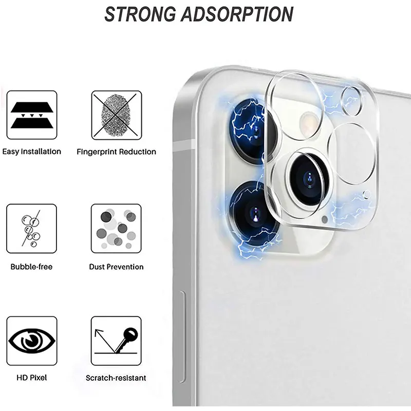 3Pcs Full Cover Camera Lens Protection Glass For iPhone 12 11 Pro Max XS Tempered X XR 8 7 Plus Back | Мобильные телефоны и