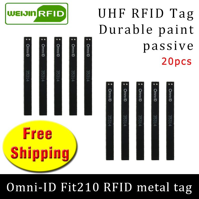 UHF RFID metal tag omni-ID fit 210 915m 868mhz Alien Higgs3 EPC 20pcs free shipping durable paint very thin passive RFID tags