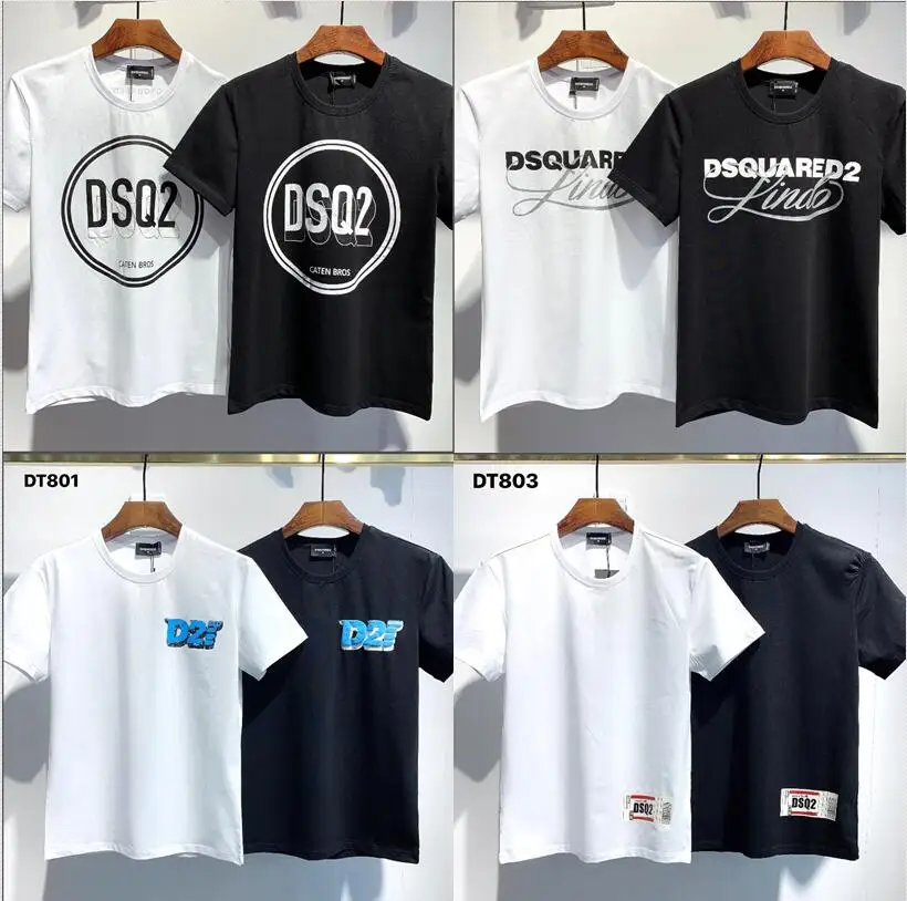 

Classic Dsquared2 T-shirt girocollo a maniche corte da uomo e da donna in cotone street hip-hop fan car letter print