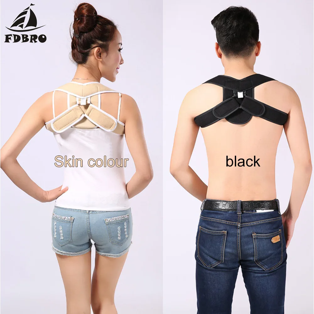 FDBRO Adult Child Corset Spine Brace Back Belt Orthotics Support Adjustable Upper Shoulder Posture Corrector |