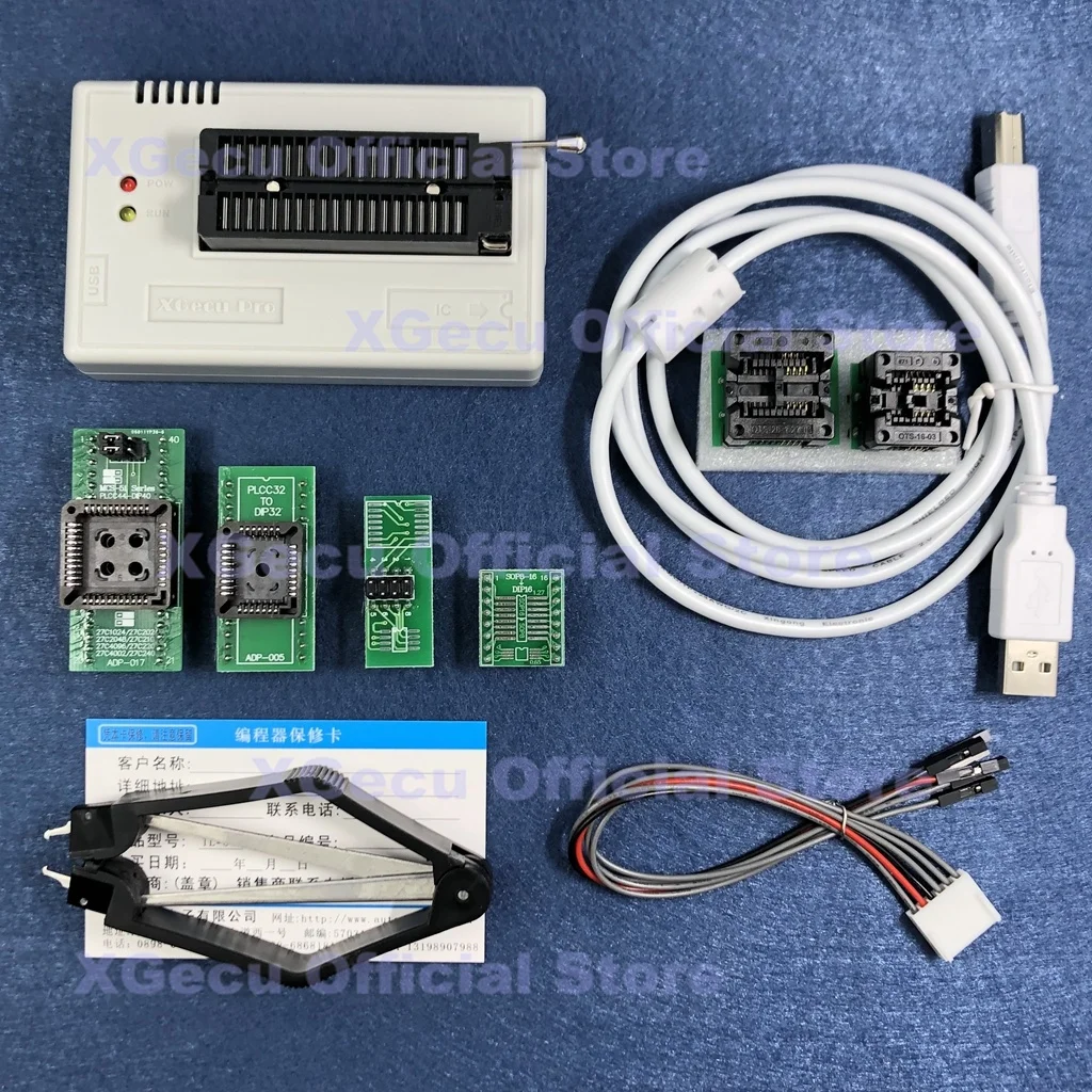 Программатор черный ZIF socket V10.80 XGecu TL866II Plus 16000 + IC SPI Flash NAND EEPROM MCU PIC AVR 6 адаптеров