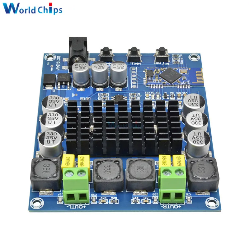 2x120 Вт Мощность Bluetooth 4,0 двухканальный стерео цифровой усилитель модуль TPA3116D2 аудио усилитель Акриловый чехол Корпус DC 12-24 В
