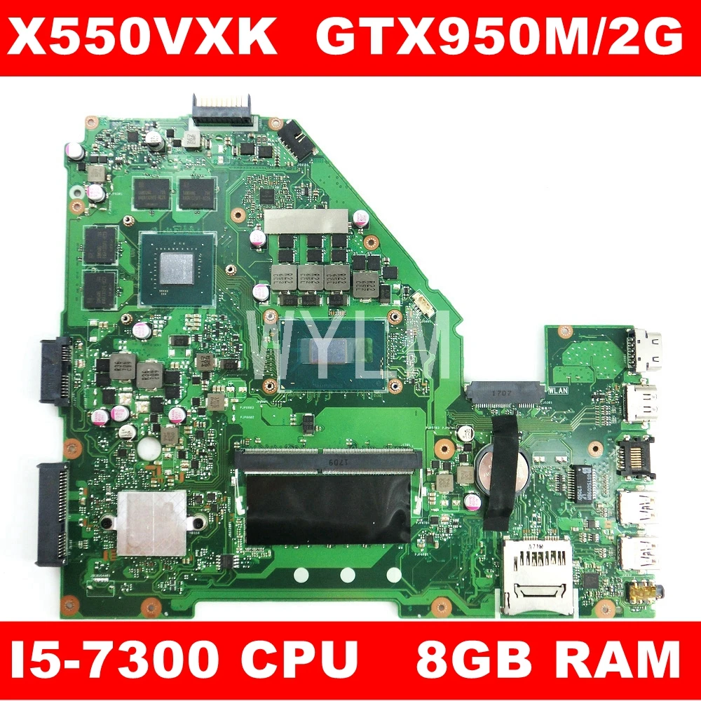 X550VXK материнская плата 8G/I5 7300HQ GTX950M/2GB Материнская REV2.0 для ASUS X550VX FX50V ZX50V X550V X550 Тест