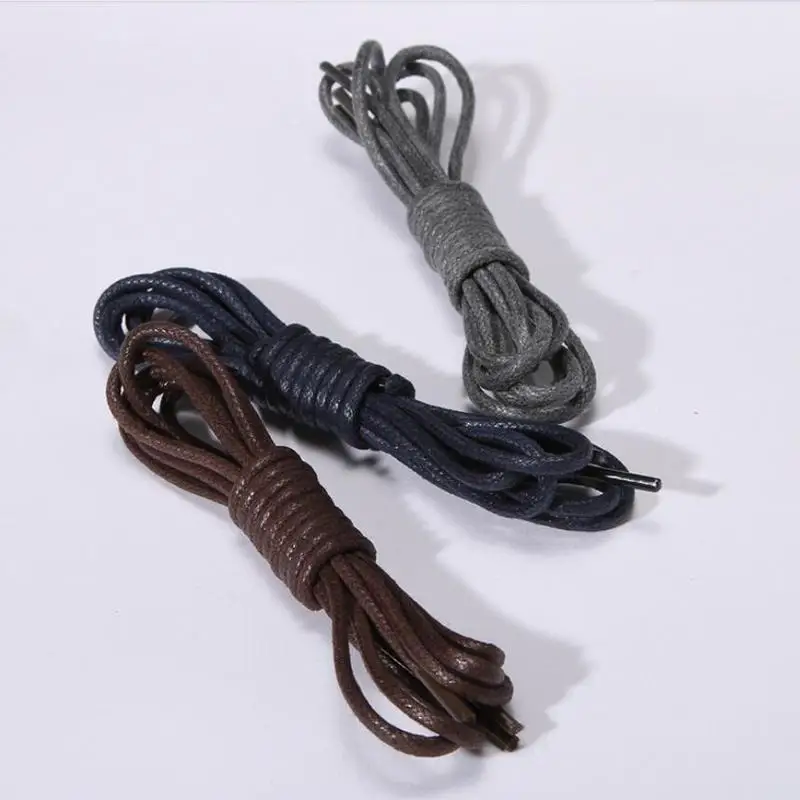 1 пара вощеных хлопковых круглые шнурки для ботинок Водонепроницаемые Шнурки