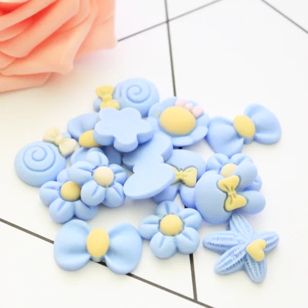 10 шт./лот смолы с цветочным узором и подкладкой аппликацией в виде поделки для