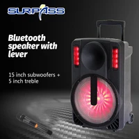 portable karaoke subwoofer speaker 10 inch rechargable battery bluetooth compatible with colorful led light sound amplifier box