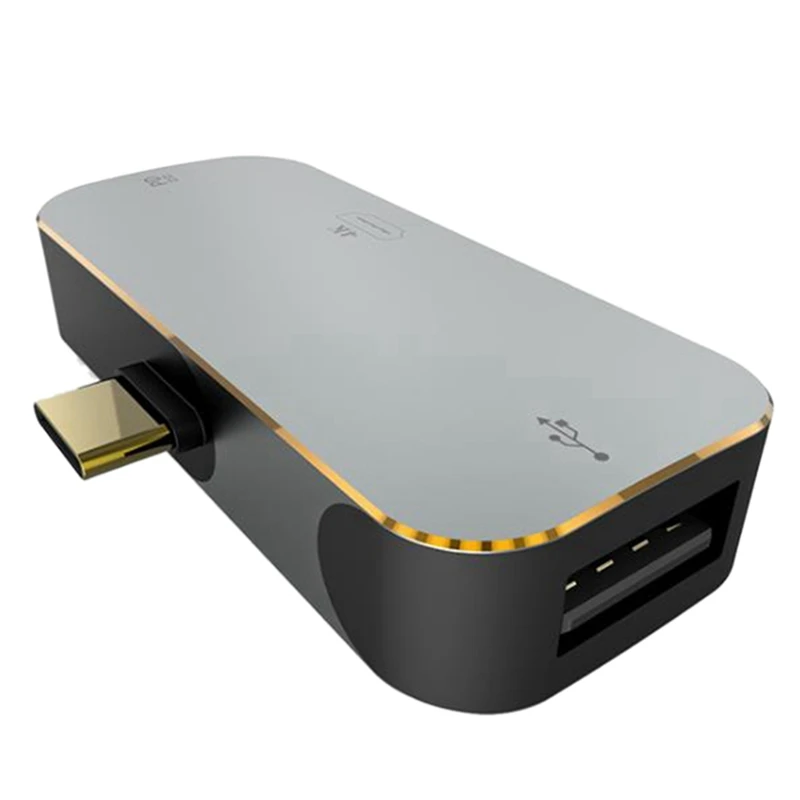 

Конвертер для видеоигр, конвертер для ПК HD, портативный адаптер 4K 1080P PD HDMI, совместимый адаптер для быстрой зарядки