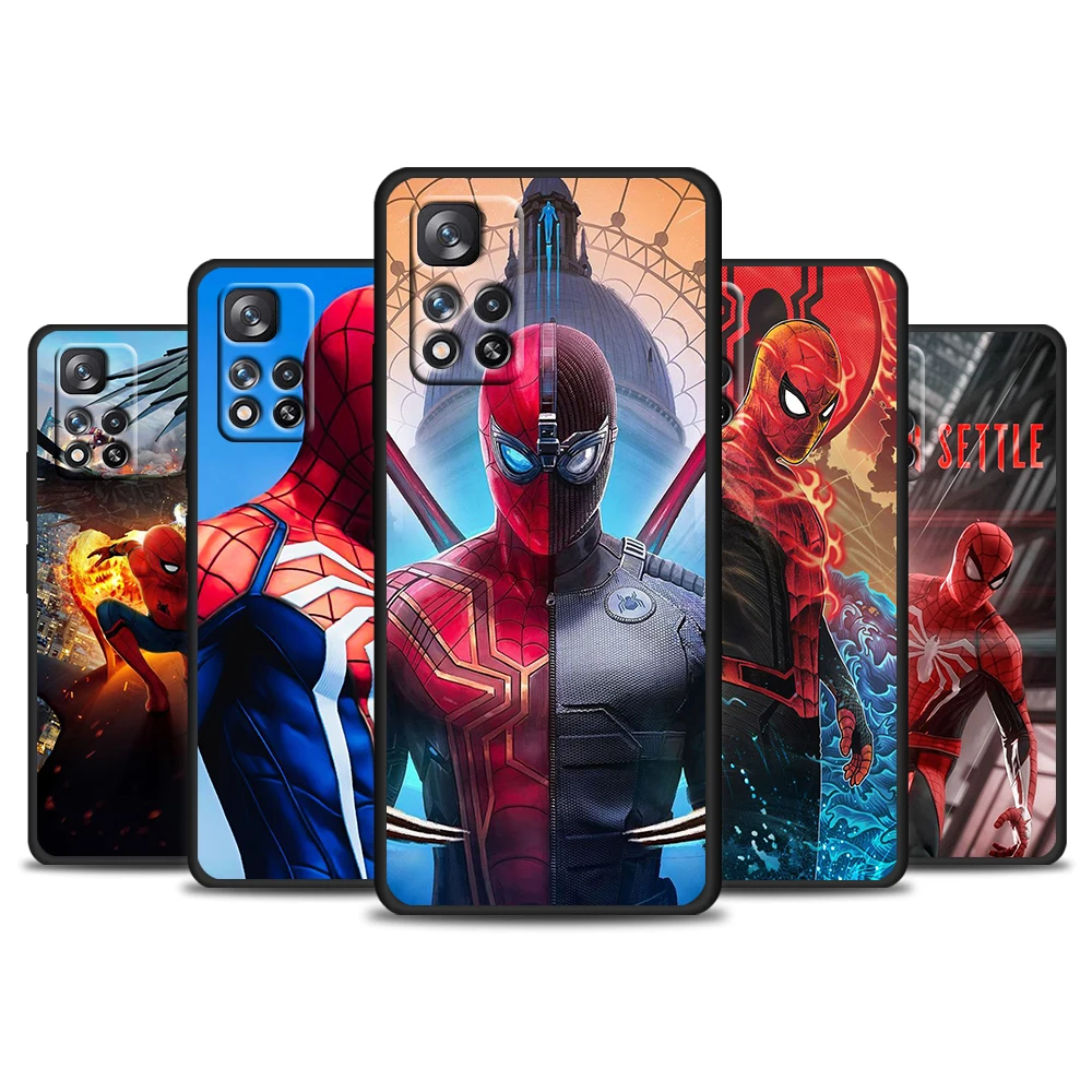 

Marvel Spiderman hero For Redmi 10 9 9C 9A 8 8A 7 7A 6 6A 5 5A 4X 4G 5G Prime Pro Plus Silicone Soft Black Phone Case