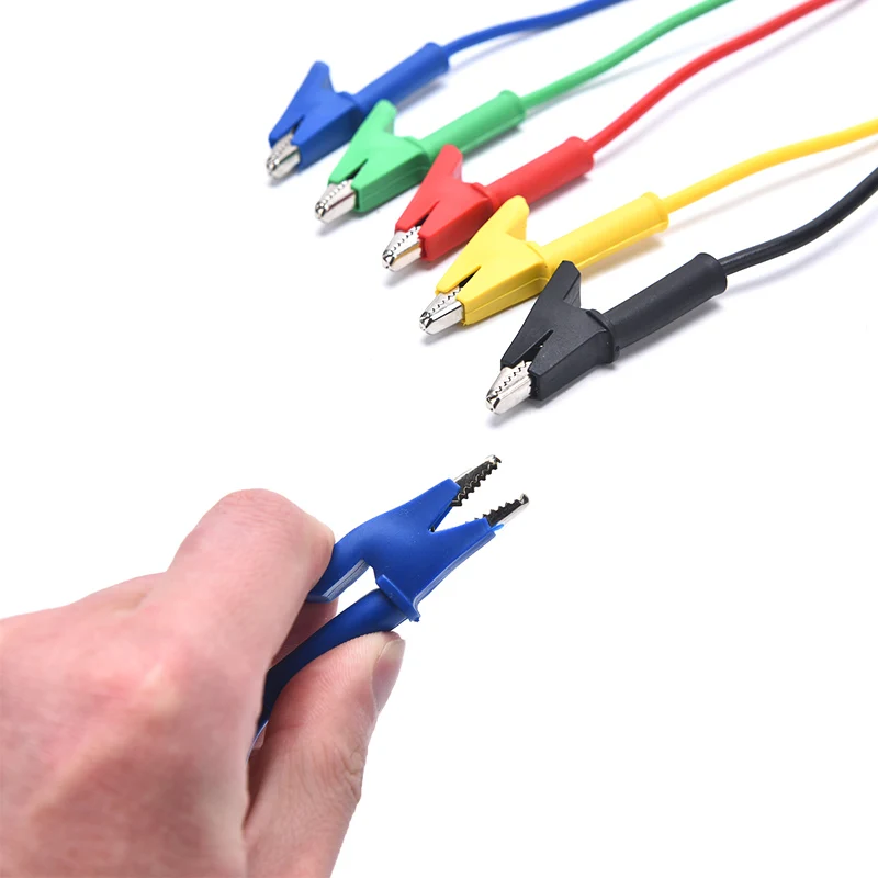 

4mm Banana Plug to Shrouded Alligator Clip Cable Leads 1M For Testing Probe