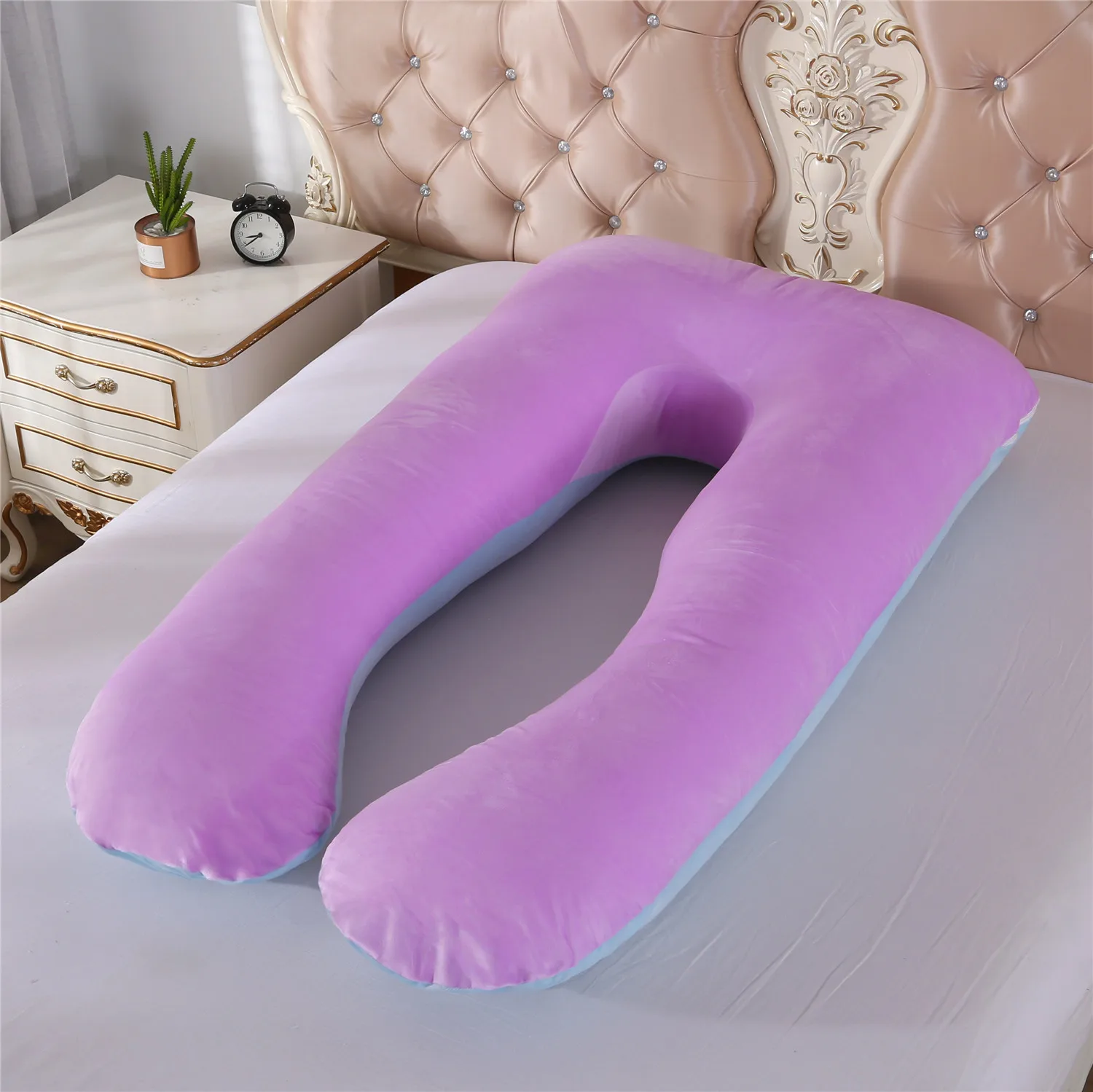 Plush Purple-Blue Прямая поставка, подушка для сна для беременных женщин, плюшевая наволочка, u-образная Подушка для беременных - Цвет: Plush Purple-Blue
