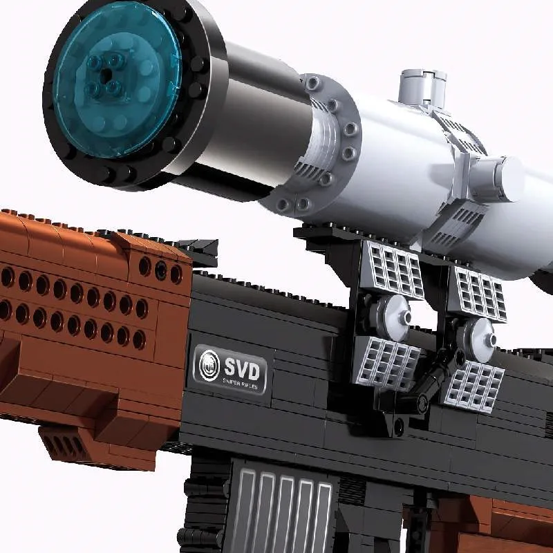 

712Pcs Military Army Weapon Snayperskaya Vinyovka Dragunov Building Blocks Classic SVD Sniper Gun Educational Toys for Children