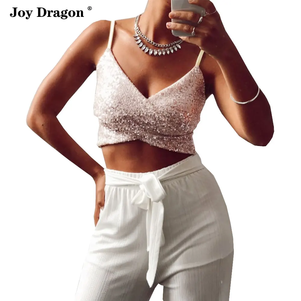 

Женский топ с блестками, Бюстье с открытыми плечами и лямкой на шее, черные сексуальные вечерние шорты с открытой спиной, топы, женский бюстг...