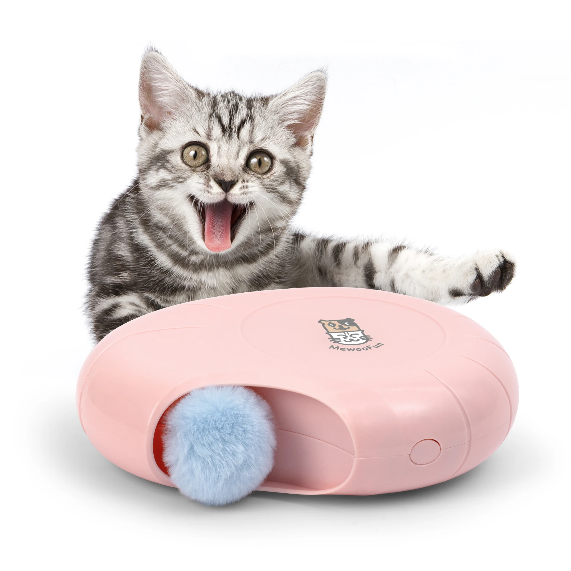 

Mewoofun Cat Smart Teasing Stick Electric Toy Crazy Game Conch Shape Cat Catching Mouse Automatic Pink Pet Self Play Toys
