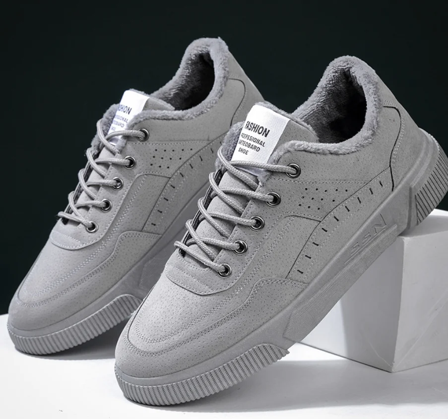 

men cotton boots winter shallow velvet warm men sneakers soft and comfortable thick soles men's casual cotton shoes