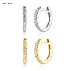 ANDYWEN, новинка, искусственное серебро, золото, 9 мм, циркониевые Роскошные клипсы Huggies, женское украшение для пирсинга, фотография, подарок