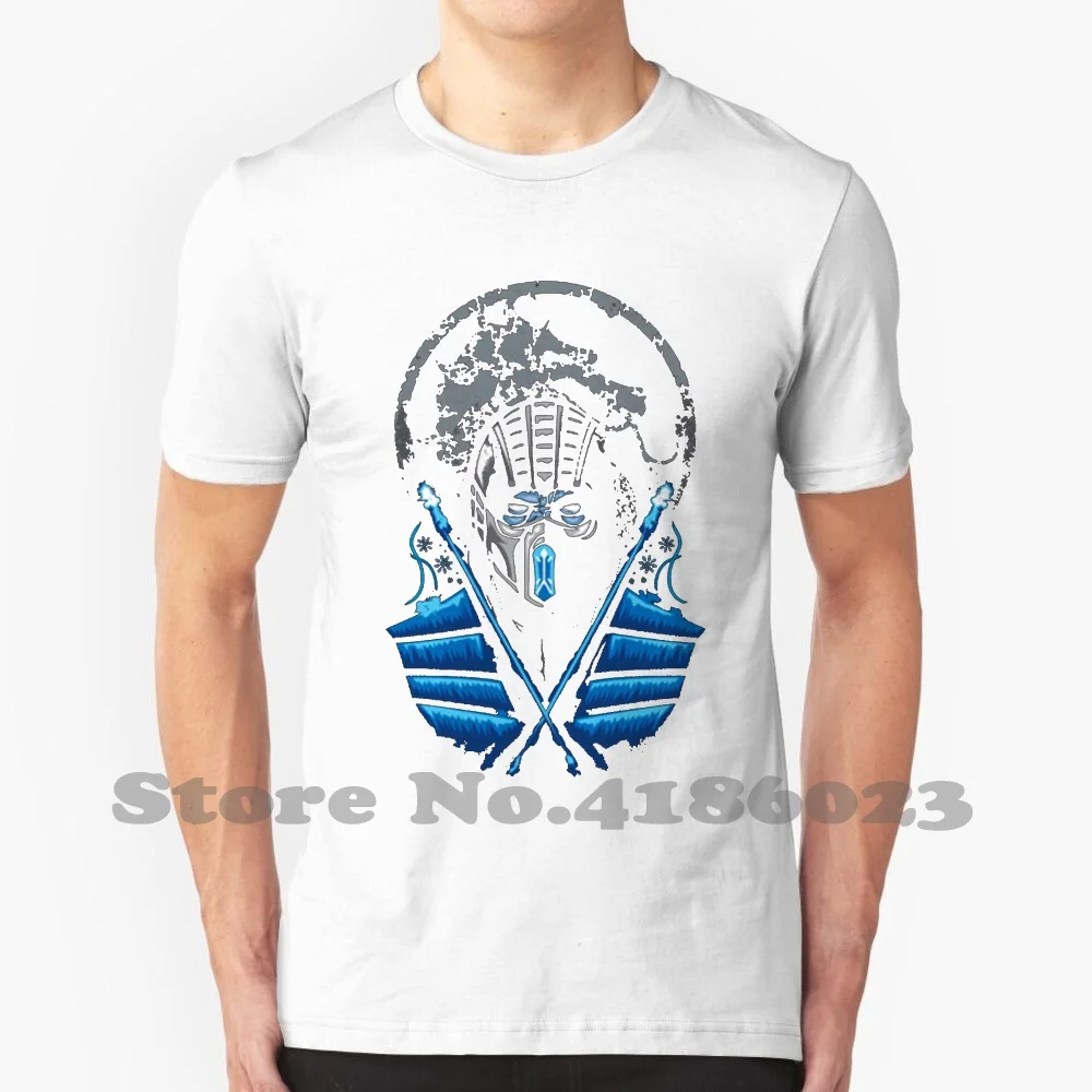 

Черно-белая футболка для мужчин и женщин Mortal Kombat Sub Zero