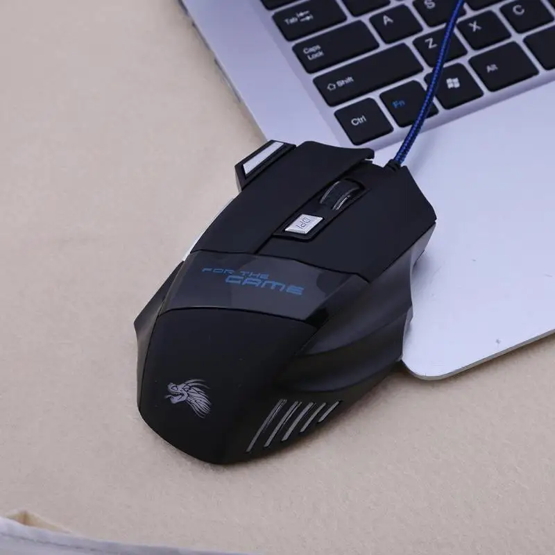 USB Проводная игровая мышь 7 цветов светодиодный светодиодная оптическая 5500 DPI