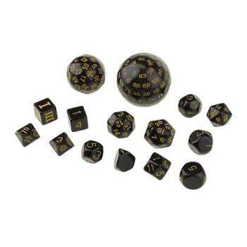 15 PCS Multi Side Digital Dice Set D100 D60 D30 D24 D20 D16 D12 D10 D8 D7 D5 D4 for Role Play Casino Board Game 2