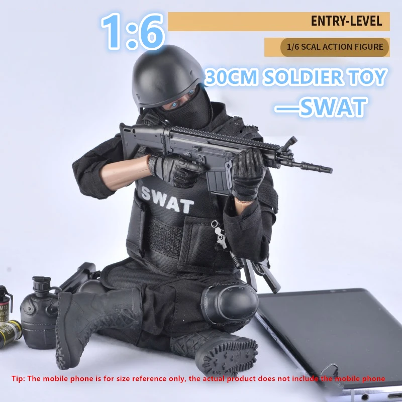 

1:6 Scale Soldier Action Figures Super Police SWAT with Rifle Gun Suit Doll Model Toy Collection for Boys Gifts