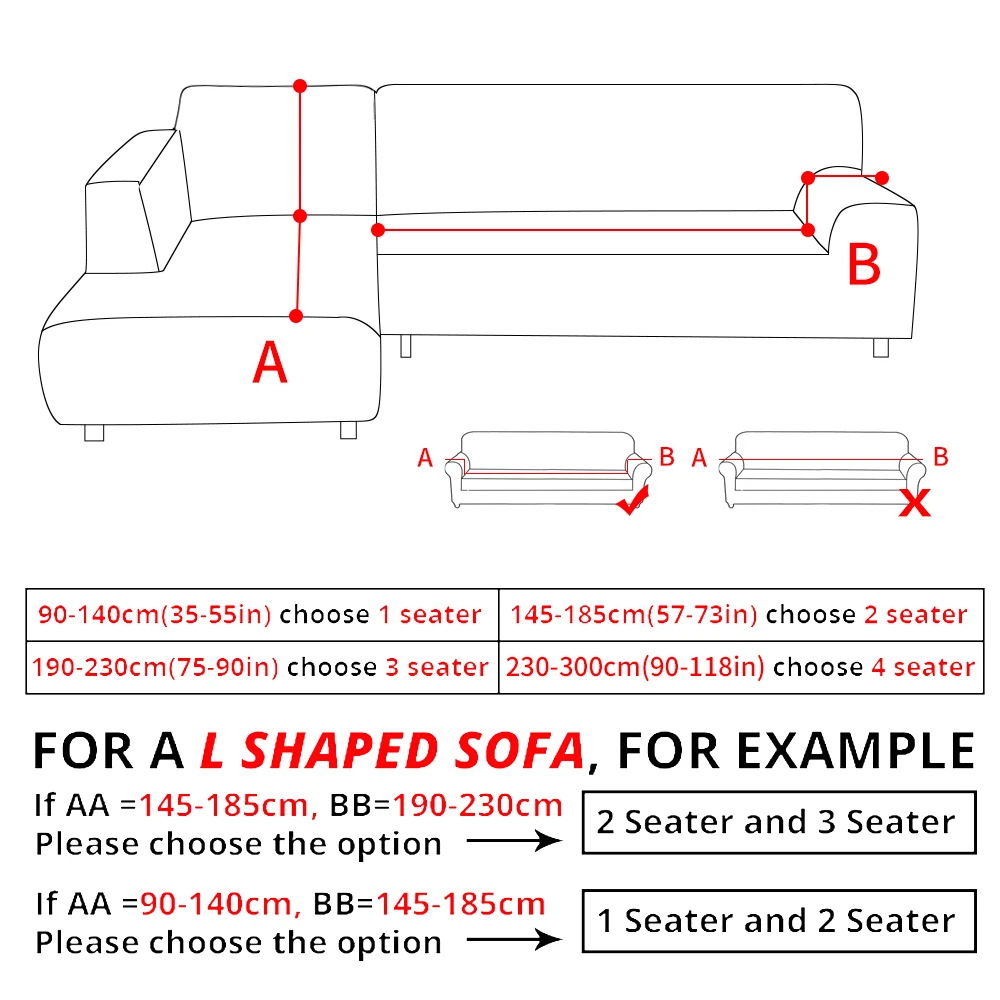 L Shaped Sofa Covers Spandex Chaise Longue Slipcover For Corner Living Room Stretch 2pcs | Дом и сад