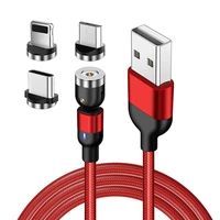charging data cable 3 in 1 rotating durable magnetic data cable universal for mobile phones tablets accessories drop shipping