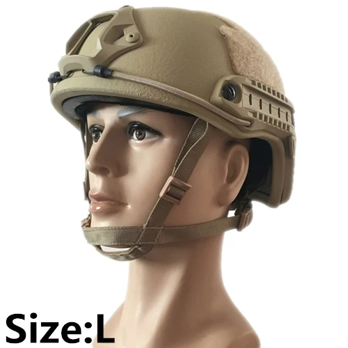 Sand Size L Пуленепробиваемый тактический шлем баллистического Аха, бронежилет, арамидный основной шлем, защитный шлем NIJ IIIA 3A - Цвет: Sand Size L