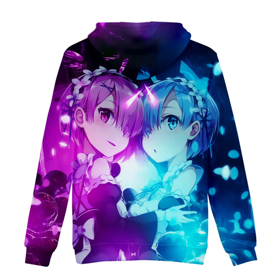 Natsuki Subaru Толстовка Re ZERO пусковая Аниме толстовки Rem Ram для женщин/мужчин Emilia пары Косплей куртка свитер Одежда